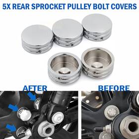 Mp06-001-0002cl1 Lenkdou Chrome Rear Pulley Bolt Cover Kit For Harley Sportster Xl Softail Touring 5 Pcs