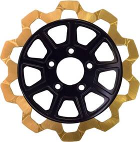 4207-2133 Lyndall Brakes 9 Spoke Rotor Rear Blk/gold Bow Tie 11.5 Inch 6mm