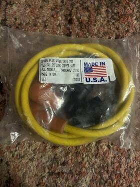 108-0067 Mid-usa Universal 7mm Yellow Spark Plug Wire Set 28 Inch Long Fits All Harley Models