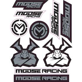 4320-2205 Moose Racing Decal Sheet - Black/silver