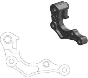 1704-0590 Moto-master 211118-pu Caliper Adapter Black
