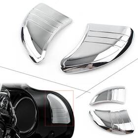 Motorshop168 550724763717 2 Pcs Chrome Tri-line Inner Fairing Mirror Cover Plugs Fit Harley Touring Glide
