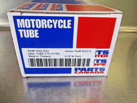 0350-0321 Parts Unlimited Motorcycle Tube 14 Inch 2.75 Tr4 Center Metal Valve