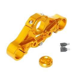 116010 Powerjames Gold Front Upper Top Triple Tree Lock Clamp For Harley Fltr Fltru Fltrxs Fltrse