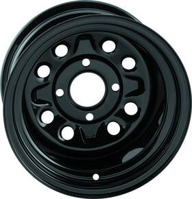 Quadboss 608488 Steely Wheel 12x7 Inches Black For 4x110 Bolt Pattern