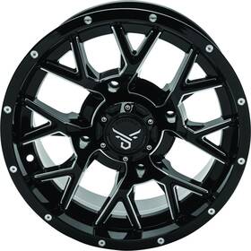 608580 Quadboss Barbwire 15x7 Aluminum Wheel - 4 3 Offset Milled Finish