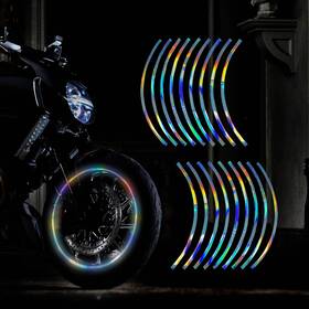 Tomall 791107096361 18pcs Lengthen 16 Inch -19 Reflective Wheel Rim Stripe Decal For Gradient
