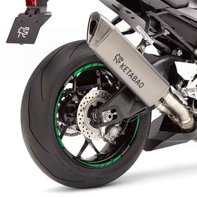 Towsas01bgr17ri5005 Toprider360 S01b Green 17 Inch Wheel Rim Stripes Tape Decal Sticker For Kawasaki Motorcycle