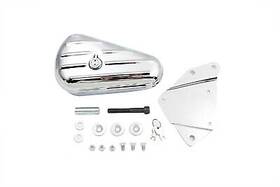 50-1012 V-twin Manufacturing Chrome Left Side Oval Tool Box And Mount Kit For Harley Evolution 1984-99