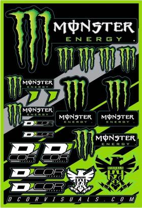 862-90102 Wp Decal Sheet 4mm Monster Energy Invt/