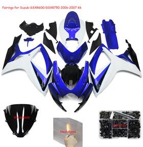 Fwk6-82 Wynmoto #xindaowenzsa Blue White Fairings Ki For Suzuki Gsxr600 Gsxr750 2006 2007 06 07 Abs Body Kits