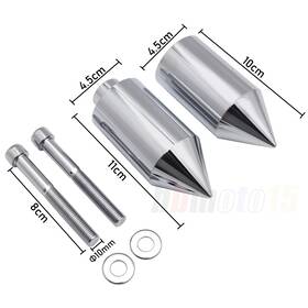 Hzmt290-036-cd Xinyun Spare Parts Hcj Chrome Frame Protector Slider Spike Al For Honda Cbr 00-01 929rr / 02-03 954rr