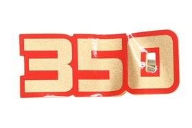3hp-2163g-50-00 Yamaha New Oem Red Gold Inch 350 Emblem Decal Nos