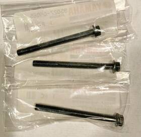 95027-06065-00 Yamaha 3 Pieces New 6x65 Small Black Flange Head Bolts