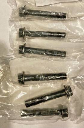 95027-08045-00 Yamaha 6 Pieces New 8x45 Small Head Black Flange Bolt 10mm Hex