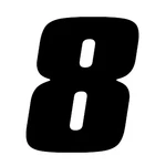 #8 5" Tall Black Competition Stick-on Race Numbers Pack Dirt Digits DD53B-8. Fixed Price $18.95.