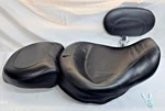 Mustang Seat Solo Harley 06-17 Dyna 79358 With Pillion 79359 And Driver Backest. Fixed Price $375.00.