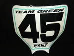 03 04 05 Kawasaki 125 White Plastic Fork Cover Front Number Plate. Fixed Price $34.99.