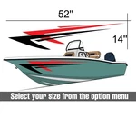 Boat Graphics Decal Kit Red & Black Speed Stripe Design Universal Fit. Fixed Price $50.00.