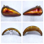 Fx Shovelhead Custom Painted Tins Set Harley Gold Retro Graphics Aftermarket. Fixed Price $850.00.