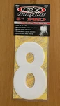 Factory Effex 8" White #8 Pro Number Plate Decal FX02-4378. Fixed Price $24.99.