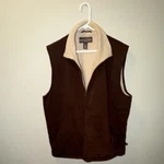 Moose Creek Reversible Full Zip Brown Vest Stand-up Collar Men's Size. Fixed Price $20.00.