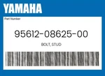 Yamaha Genuine Bolt, Stud 95612-08625-00. Fixed Price $7.68.