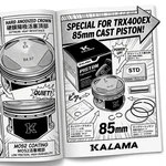 84.97 Mm Piston For Honda 400 Trx Rebuild Engine Part 13101-KCY-670. Fixed Price $64.00.