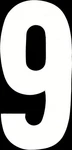 #9 6" Tall White "extreme" Stick-on Race Numbers Pack Dirt Digits XT63W-9. Fixed Price $14.95.