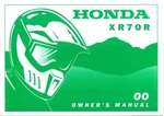 2000 Honda XR70R Motorcycle Owners Manual : 31GCF630. Fixed Price $29.91.