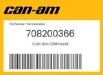 Can-am Genuine Hood 708200366. Fixed Price $244.99.
