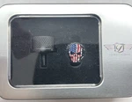 Figurati Designs Seat Knob Black Red White &blue Skull Retails For $47.95 1/4-20. Fixed Price $25.00.