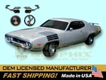 1972 Plymouth Road Runner 340 400 440 Tank Tracks Complete Decals & Stripes Kit. Fixed Price $189.00.
