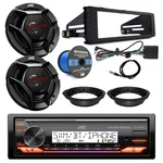 Jvc Marine Radio, 2X 6.5" Speakers, Adapters, Wire, Antenna, Harley Dash Kit. Fixed Price $268.00.