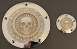 Custom Engraved Derby Cover And Timing Skull Set Fits Harley Davidson. Fixed Price $135.39.