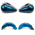 Harley Heritage Softail Efi Custom Paint Set Teal "giger" 01-03. Fixed Price $2499.99.