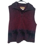 Wool Fleece Moose Vest Mens Xxl Burgundy Cabin Lodge Outdoor Zip Up Heritage. Fixed Price $22.50.