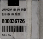 Bulb 12V/10W Part Number - 800036726 For Ducati. Fixed Price $12.99.