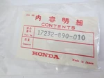 New Genuine Oem Honda 17232-890-010. Fixed Price $8.99.
