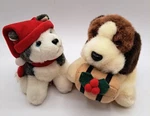 Vintage Christmas Russ Berrie Duke & Dash 5 Dogs Plush Set Of 2. Fixed Price $16.00.