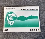 2003 Honda XR70R Owner's Manual Original/oem 31GCF630. Fixed Price $22.00.