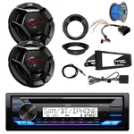 Jvc 1-DIN Bluetooth Marine Radio, Install Kit, Accessories, 2X 6.5 Speakers. Fixed Price $359.49.