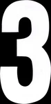 #3 7" Tall White "extreme" Stick-on Race Numbers Pack Dirt Digits XT73W-3. Fixed Price $14.95.