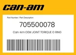 Can-am Genuine Joint Torique Ring 705500078. Fixed Price $11.83.