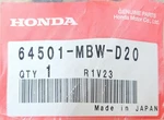 64501-MBW-D20 Honda Stay A,upper Cowl. Fixed Price $95.00.