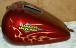Nos Harley-davidson Fuel Gas Tank Fire Red Pearl / Gold Leaf 61625-06CCJ Flst. Fixed Price $999.95.