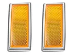 Front Amber Reflector Set With Chrome Frame Fits Harley Davidson 33-0033. Fixed Price $17.15.