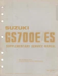 Nos Genuine Suzuki Dealer Supplementary Service/repair Manual GS700ES 85. Fixed Price $27.99.