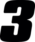Hardline DD53B-3 Dirt Digits 5.5IN High Gloss Number Fits Black. Fixed Price $24.26.