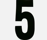 Dirt Digits XT63B-5 Competition Extreme Stick-on Number #5 6" Black QTY-5. Fixed Price $24.99.
